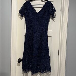 Elegant Navy Lace Dress